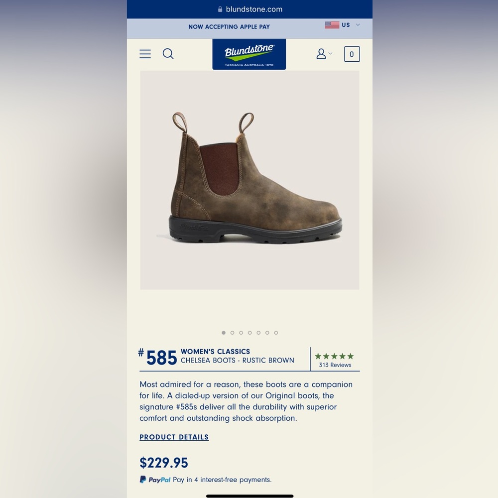 Blundstones 585 women’s in rustic brown